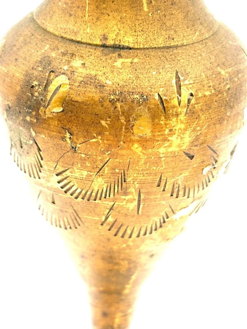 Vintage Solid Brass Bud Vases Set of 2 Etched Mini Floral Boho Decor